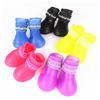 Candy Color Waterproof Vinyl Dog Boots - Anti-Slip, Pet Rain Shoes, 4-Piece Set, Multi-Color Options.