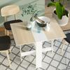 Folding Kitchen Table, 103 x 76 x 74 cm, Two-Tone White Oak Wood