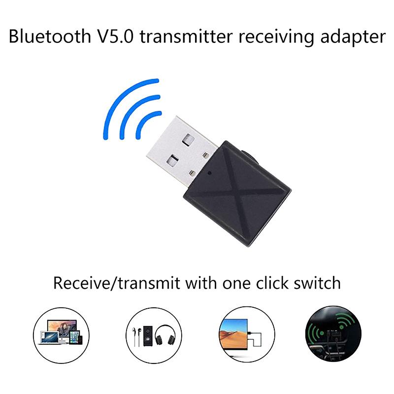 High Quality Bt 2 In 1 Usb Bluetooth 5.0 Transmitter Receiver Mini Stereo Usb Bluetooth Wireless Audio Adapter For Tv Pc Car Kit