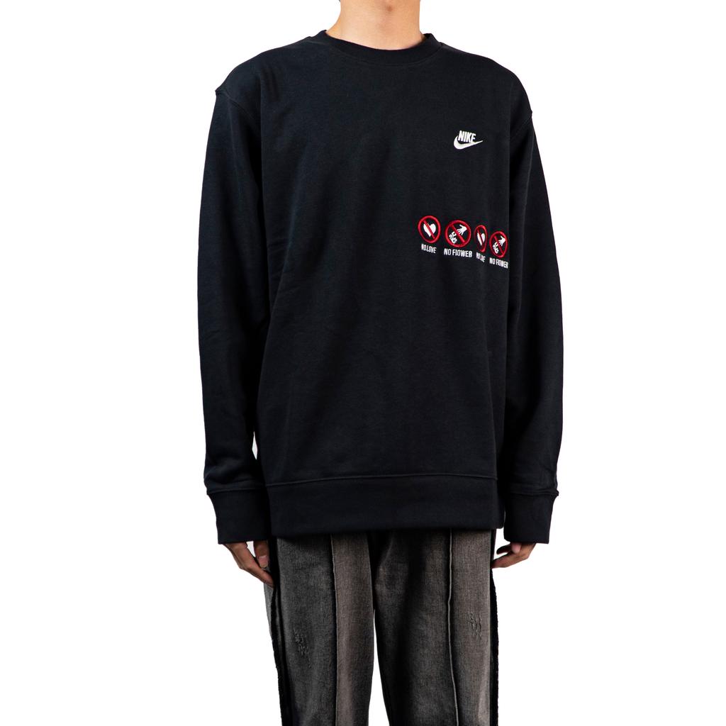 Nike Fantasia Incredibile Emo Emozione Ricamo Fatto a Mano Felpa Casual Ampia Girocollo Unisex Felpa Nera BV2667-010EMO