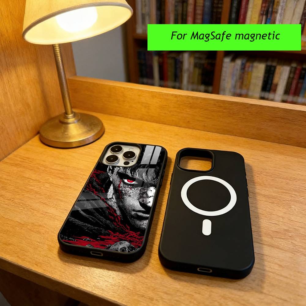 Anime B-Berserk Phone Case For iPhone17,16,15,14,13,12,11 Plus,Pro Magnetic with Magsafe Wireless Charging iPhone15