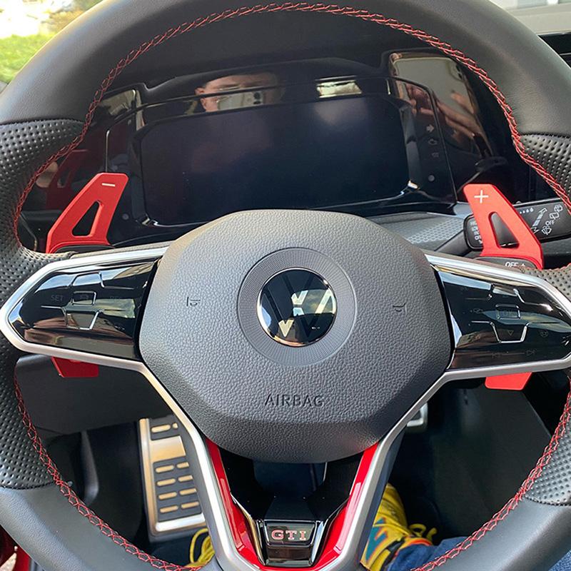 HIJK1 2026 Hot VOLKSWAGEN Aluminum Car Steering Wheel Shift Paddle Extension  for VW Golf 8 MK8 R GTI R Line Accessories 2020 2021 202