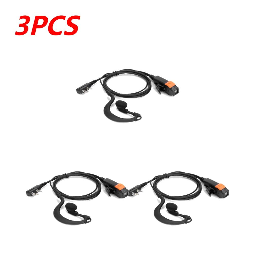 PU Wired Walkie Talkie Headset Earphones K-Plug Earpiece Headset Dual PTT G Type with Microphone for Kenwood Baofeng 888S TYT