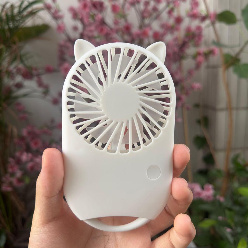Rechargeable USB Handheld Mini Fan with Cat Ears – Customizable Gift