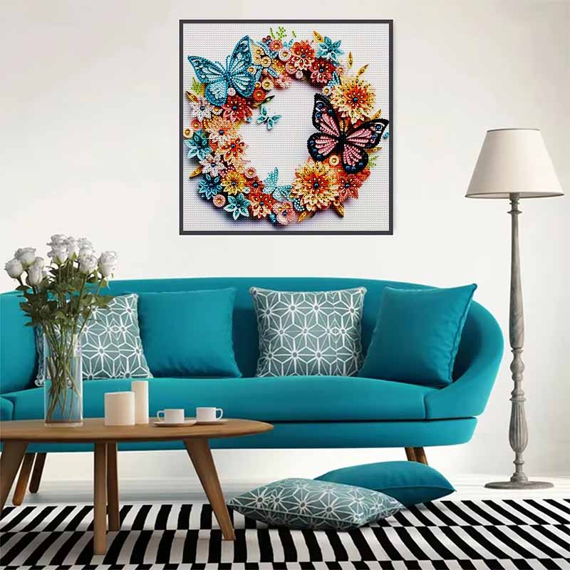 New Arrival 5D DIY Full Circle Diamond Painting "Butterfly Circle" Embroidery Cross Stitch Home Decor Gift