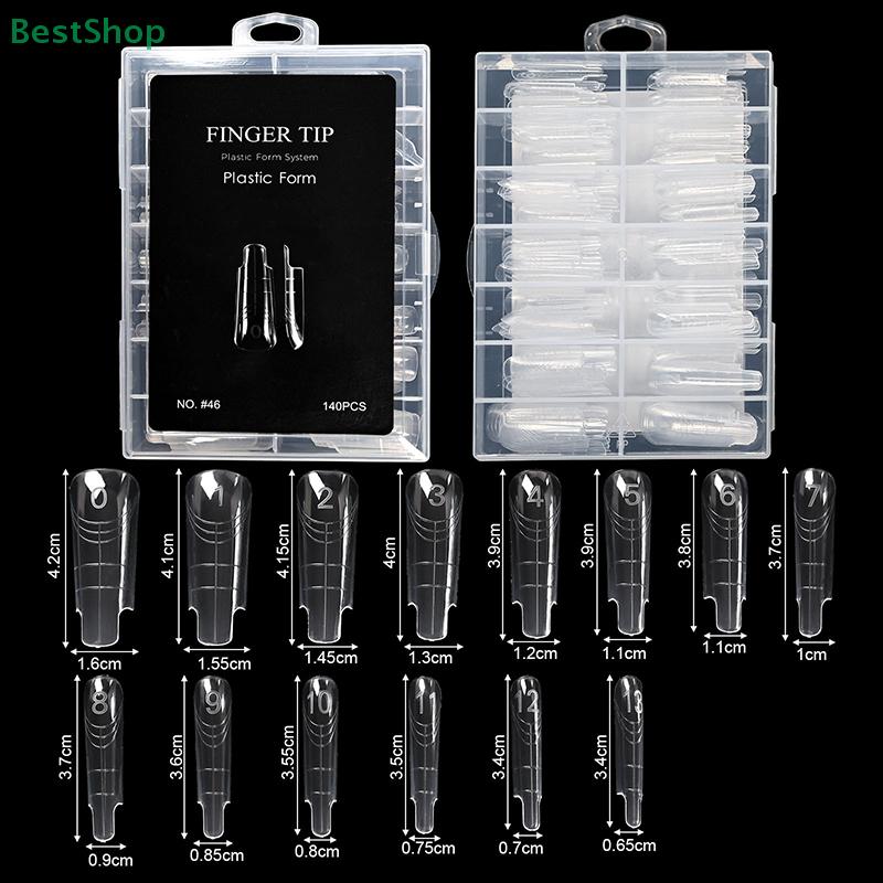 70/140/150ks Typ Ptačí Zob False Nail Tipy Krátké Zakřivené Stiletto Průhledné Měkké Umělé Nehty Prodloužení Pro DIY Nehtové Studio