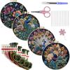 4 Pack Embroidery Kit with Cute Animal Patterns Cross Stitch Set with Embroidery Hoop Needles Threads Instruction for Beginners