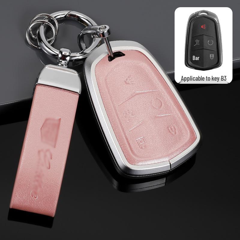 Genuine Leather Key Case for Cadillac XT5, CT5, XTS Key Fob - Unisex Design with Buckle