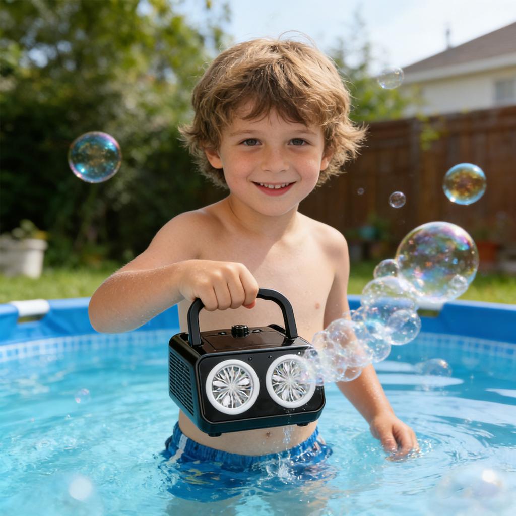 Automatic Bubble Machine Upgrade Bubble Blower With 2 Fans, Operated Portable Bubble Maker,20000+ Per Minute For Outdoor Wedding Birthday Party