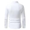 Herrenmode Stehkragen Bestickte Hemden Einfarbig Langarm Knöpfe Slim Business Casual Arbeitshemd