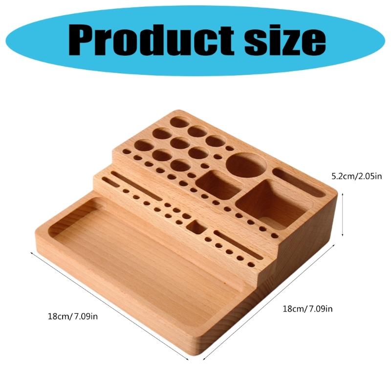 Sturdy Beechwood Tool Holders Multiple Compartment Designs for Home Studios or Professional Workspaces