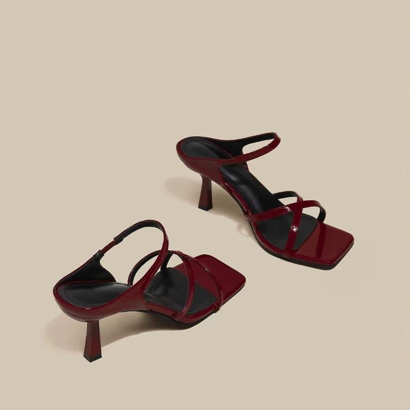 One-strap Women's Shoes, Versatile, Square Toe, Low Heel, High Heel Shoes