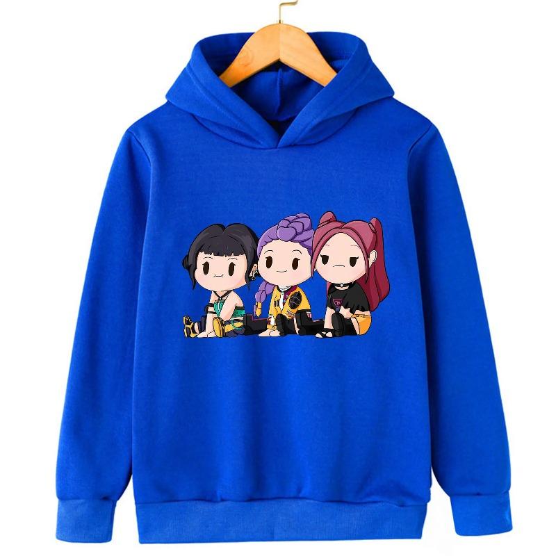 KPOP Devil Hunter Boy Girl Hoodie Street Sports Casual Trendy Harajuku Cartoon Children Autumn Winter Sweatshirt Clothing Top