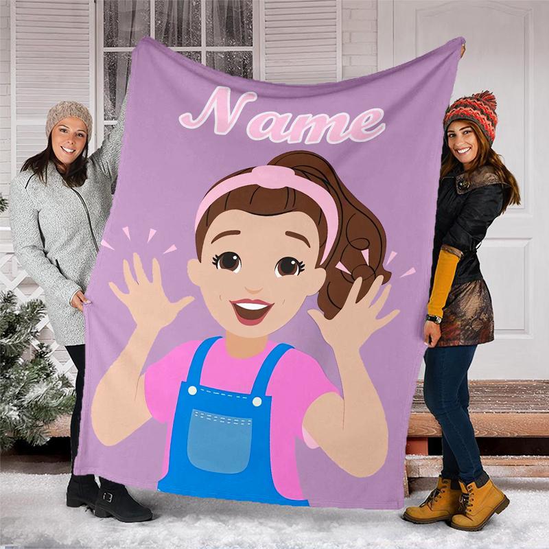 Personalized Custom Name Blanket - Ms. Rachel Print Design,Blanket for Sofa,Bed,Travel,Camping - Soft and Warm, Great Gift