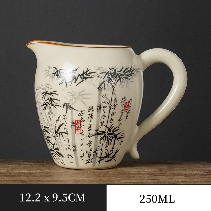

250 мл черная бамбуковая чашка Ru Kiln Fair, керамическая открывающаяся желтая винтажная чайная чашка Kung Fu, чайная утварь для чайной церемонии, посуда C 200-400ml