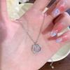 Womens Ruyi Safety Lock Necklace Luxury Micro-set Zircon White Chalcedony Clavicle Chain New Chinese Style