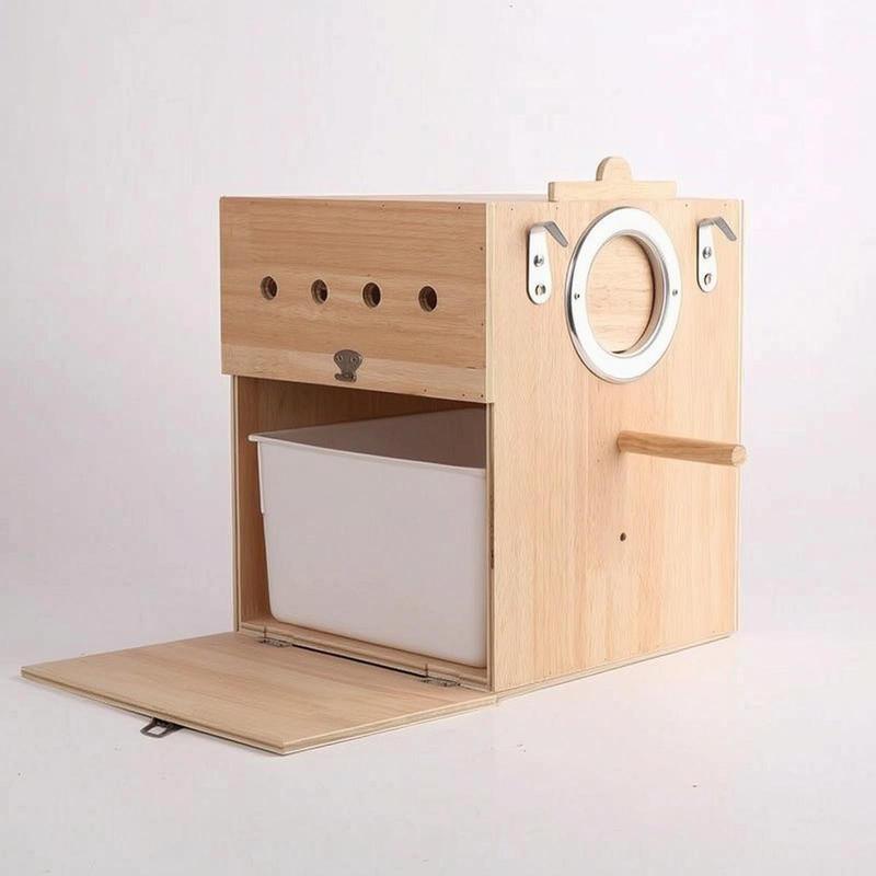 Bird Nest Box with Tray Easy To Clean Wooden Bird Breeding Box for Lovebirds,