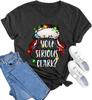 New Year Xmas Gift Merry Christmas Cotton Shirts for Women Merry and Bright Tree Graphic Holiday Printed TShirt Tops Unisex Tee