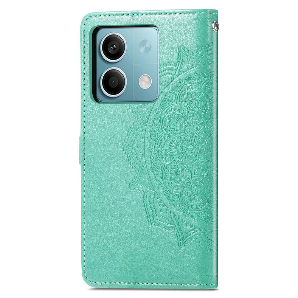For Xiaomi Redmi Note 13 4G Leather Case Wallet Card Slots Phone Cover Mandala Embossed