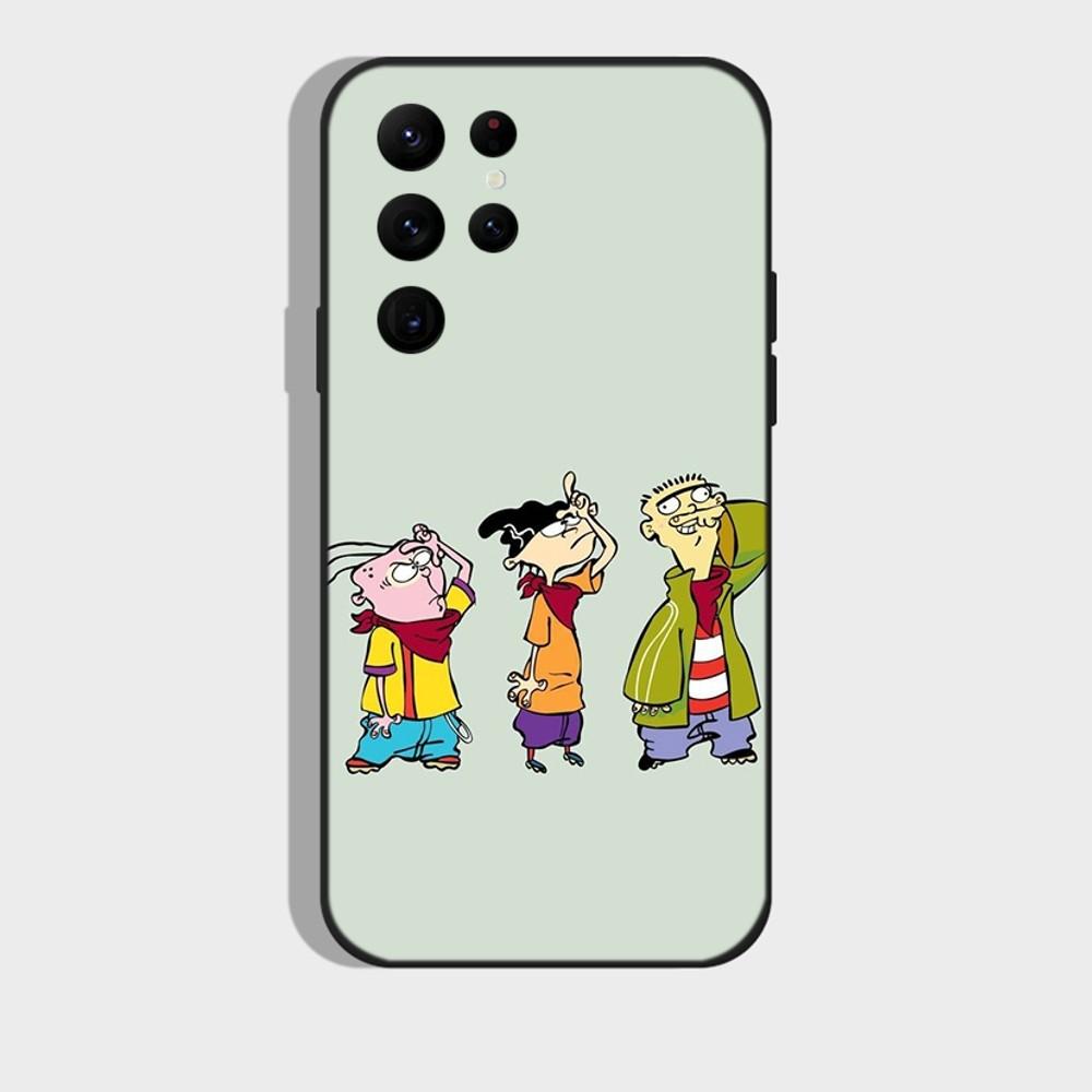 Cartoon Ed Edd N E-Eddy Phone Case for SamsungS24,S23,S22,S21,S20 Ultra Pro S10,S30Plus,20 Ultra Black Cover