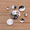 DIY Alloy Jewelry Accessories: White KKC Oil Drop Tai Chi Bagua Black & White Pendant Beads