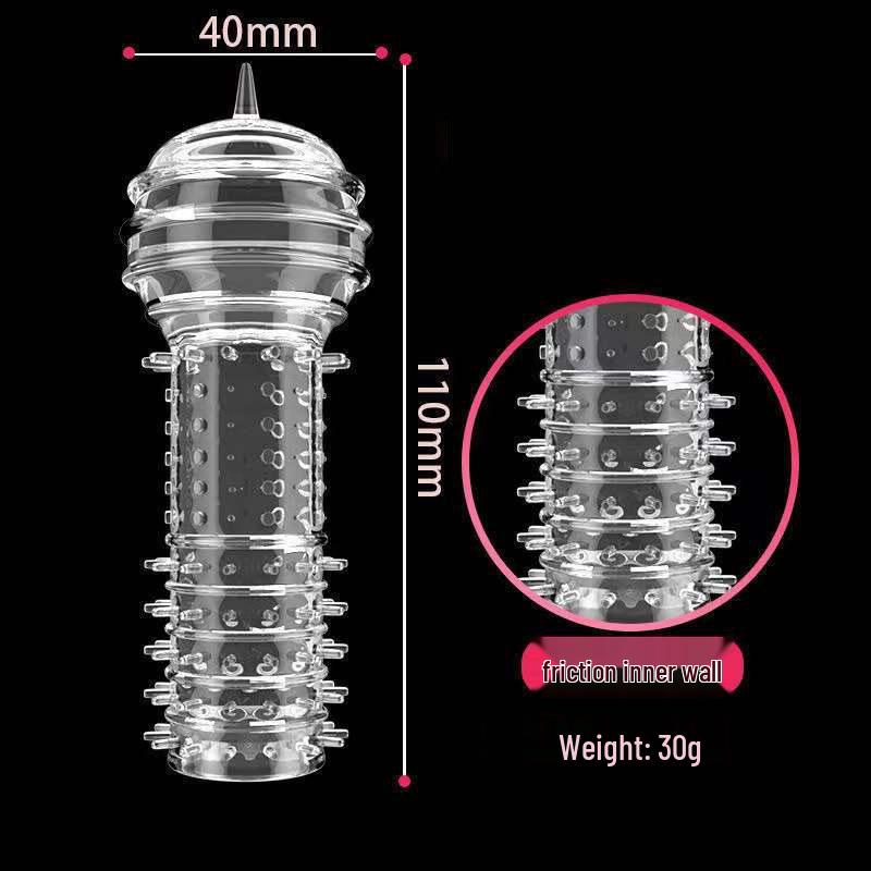 Spiked Silicone Cock Ring Set: 5 Crystal and Wolf Tooth Sleeves with Nubs and Ribs for Enhanced Arousal