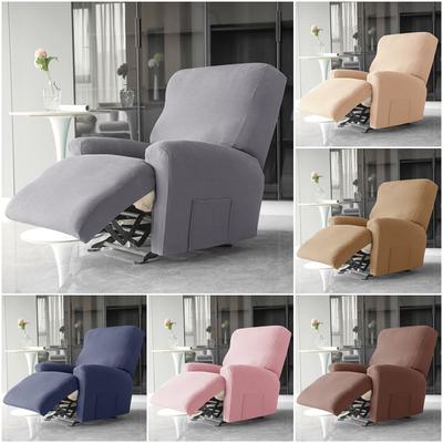 4pcs/set Polar Fleece Split Sofa Cover Water Repellent Recliner Sofa Slipcover Solid Color Lazy Boy Relax Couch Coushion Home