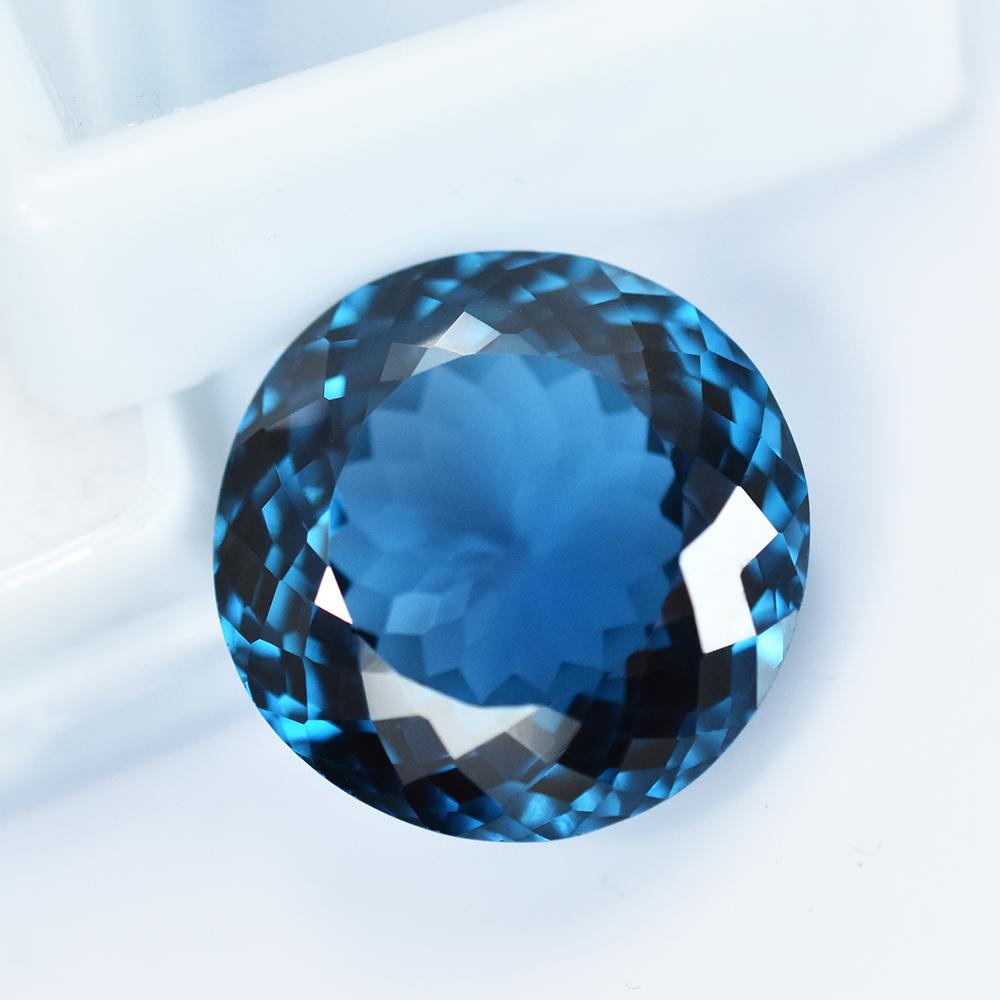 Natural Blue Sapphire Loose Gemstone 21.45 ct Round Cut Flawless September Birthday Birthstone