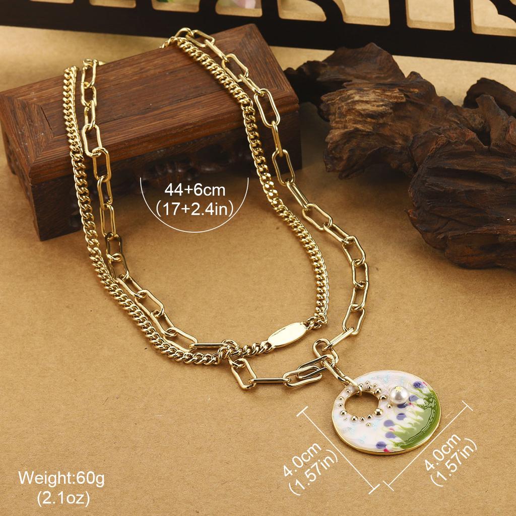 Natural Pearl Flower Oil Drop Earrings Oil Painting Series Enamel Geometric Butterfly Earrings Jewelry Niche Fashion Women