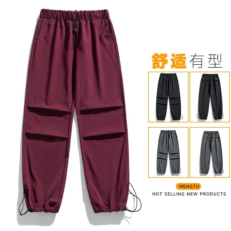 Outdoor waterproof tooling charging pants for men and women couples spring and autumn new paratrooper pants wide-leg loose casual trousers