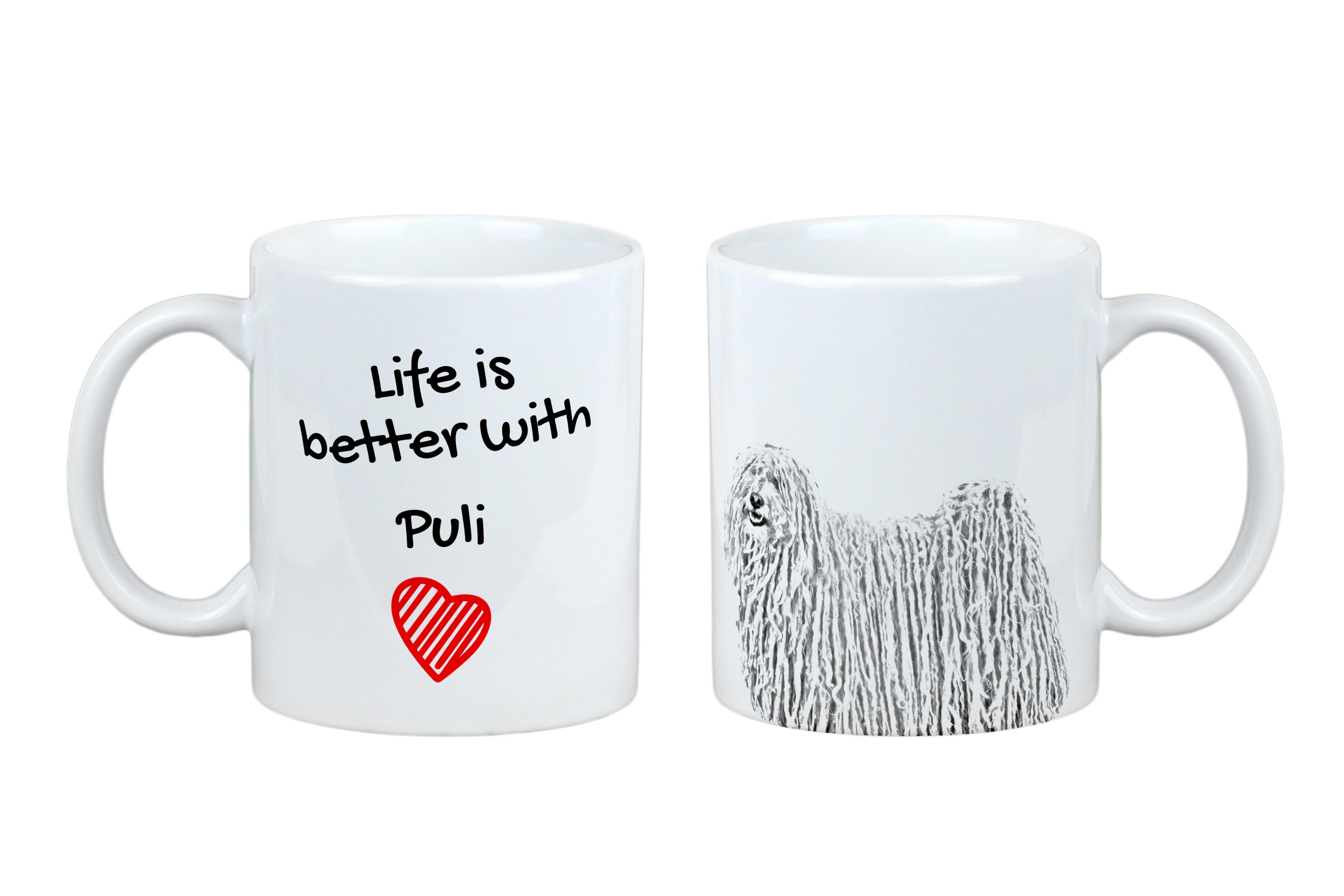 

Puli, Hungarian Water Dog - cup with a dog, cup with a photo, personalized gift from the Art-Dog brand білий