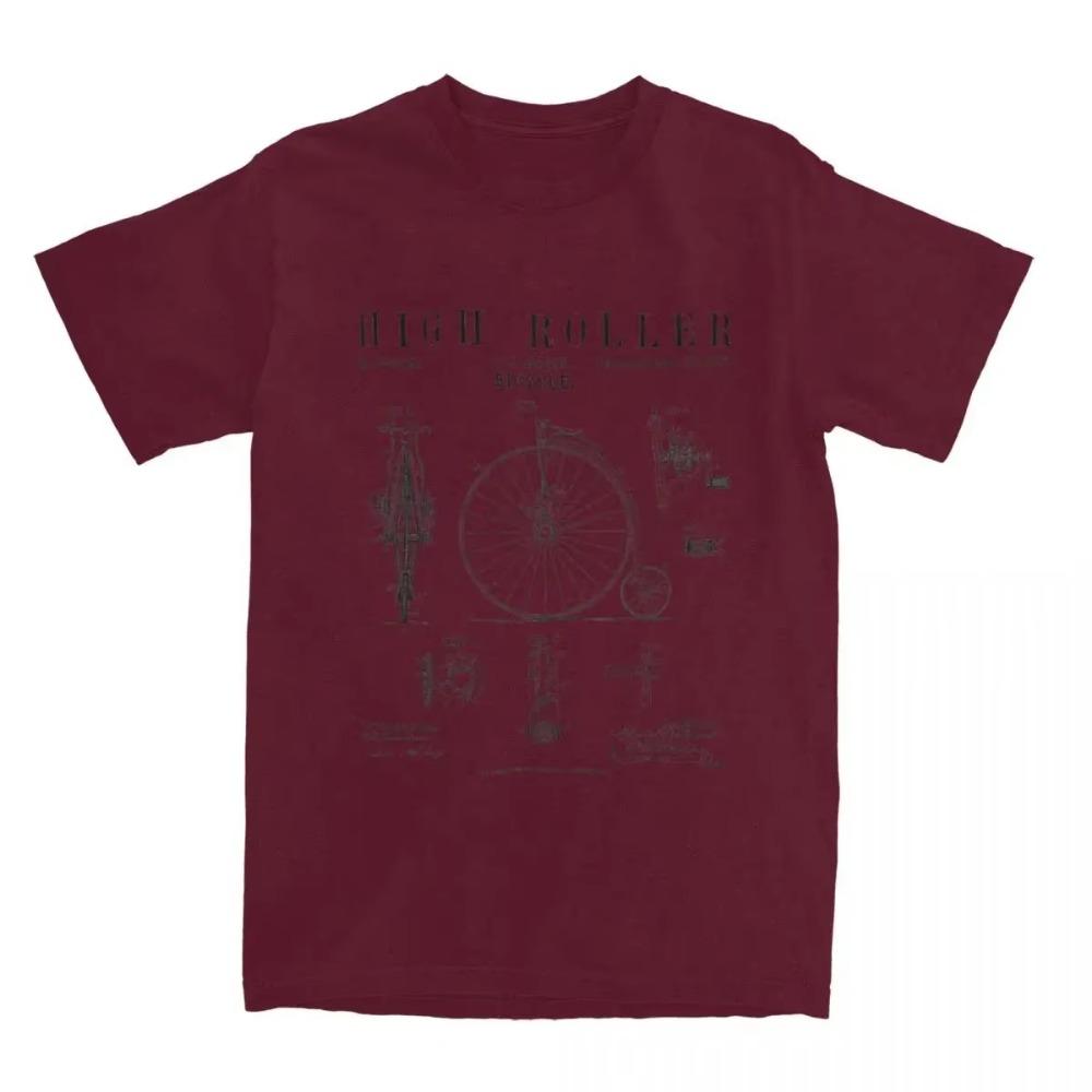 Vintage High Wheel Bicycle Drawing T Shirts Apparel for Men Women  Retro Bike Penny Farthing Tee Shirt Short Sleeve