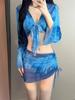 Bikini Four-piece Bikini Swimsuit Women's Split 1011 New Conservative Long-sleeved Meat-covering and Thin Swimsuit Women