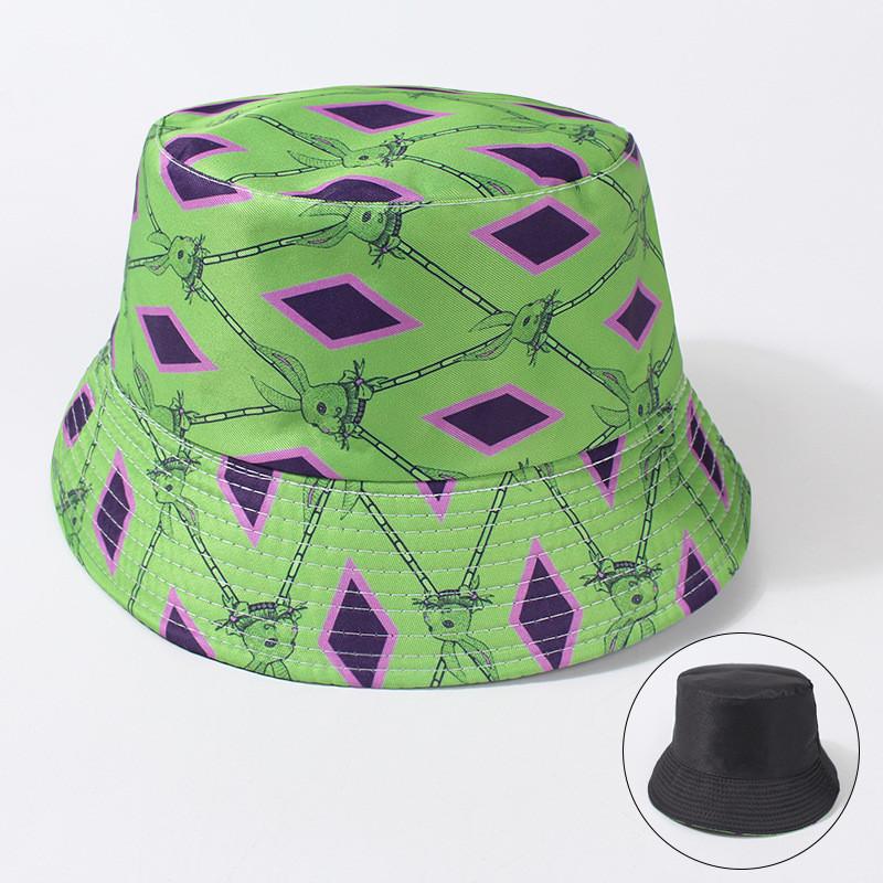 Spring Summer New Pattern Reversible Fisherman Hat Women Casual Sun Protection Green Variety