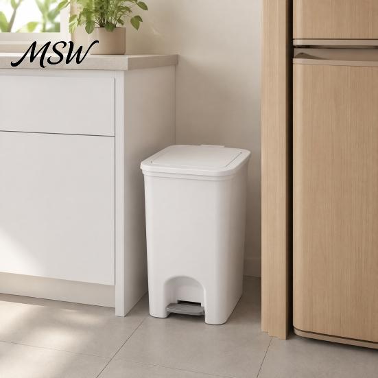 Modern Bathroom Waste Can Pedal Trash Can, with Dual-mode Lid, Easy Access Garbage Foot Bin Odor-proof Slim Solid Color Basket, for And Kitchen