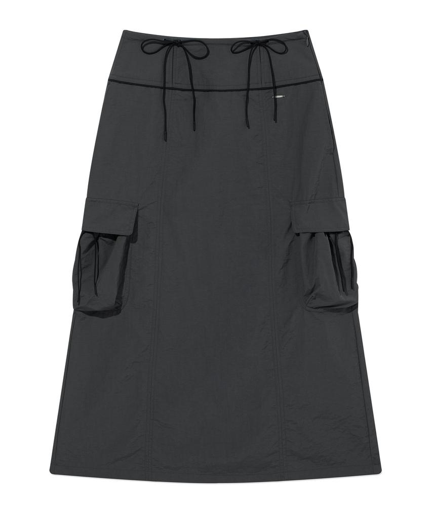 Covernat Woman String Cargo Skirt Charcoal