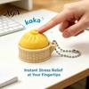 Bag Hanging Toy 3D Printed Dumpling Squeeze Keychain, Stress Balls with Steamer, Cute Anxiety Relief Toy, Soft Decompression Dough Dough, Simulation
