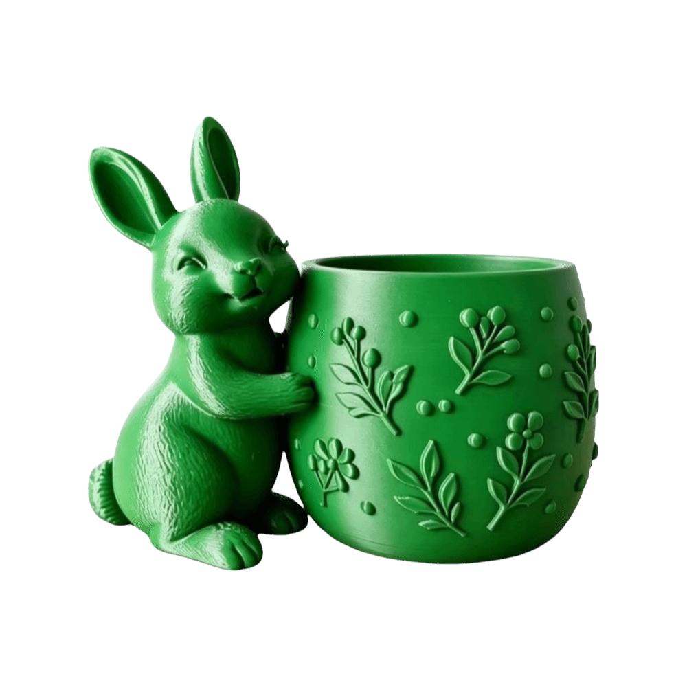 Cute 3d Printed Rabbit Flower Pot Embossed Floral Design Home Decor Mini Flowerpot Desk Ornaments Succulents Planter Home Decor