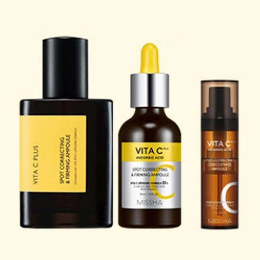 MISSHA Vita C Plus Spot Correcting & Firming Ampoule 40ml – Vitamin C Ampoule, Dark Spot Care, Firming Treatment, Korean