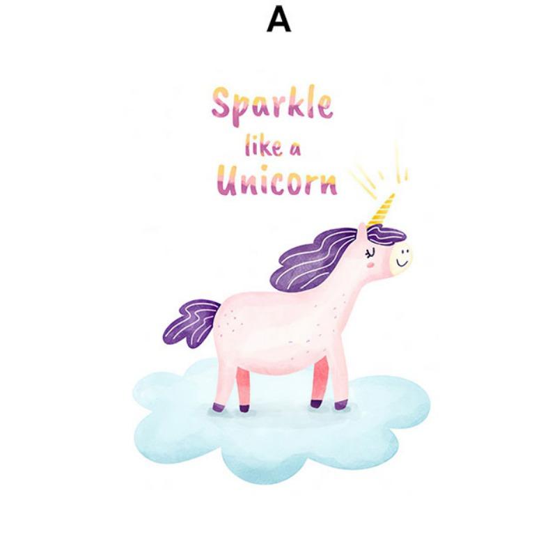 Colorful Unicorn Rainbow Stars Quotes Nursery Wall Art Canvas Painting Nordic Posters And Prints Pictures Baby Kids Room Decor