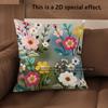 2D Boho Vintage Floral Throw Pillow Cases** Pattern Cushion Cover Suitable For Sofa Bedroom Car Pillow Cover