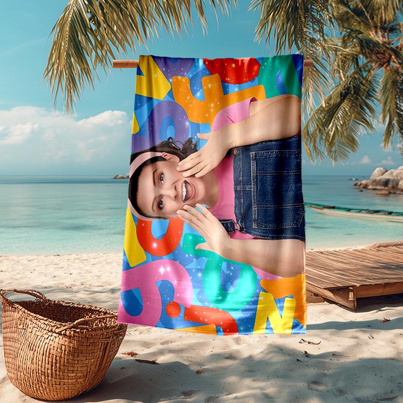 Ultra-Soft Beach Towel with Ms. Rachel Theme,Ideal for Pool - Camping, Diving - Perfect Travel Essential, Vibrant Beach Towel.