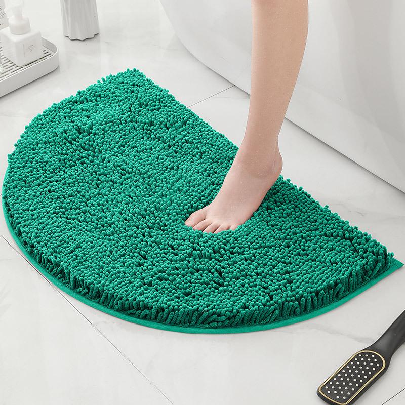 Bathroom Non-Slip Floor Mat Door Mat Absorbent Carpet Bathroom Door Mat Chenier Encrypted Semicircular Foot Mat