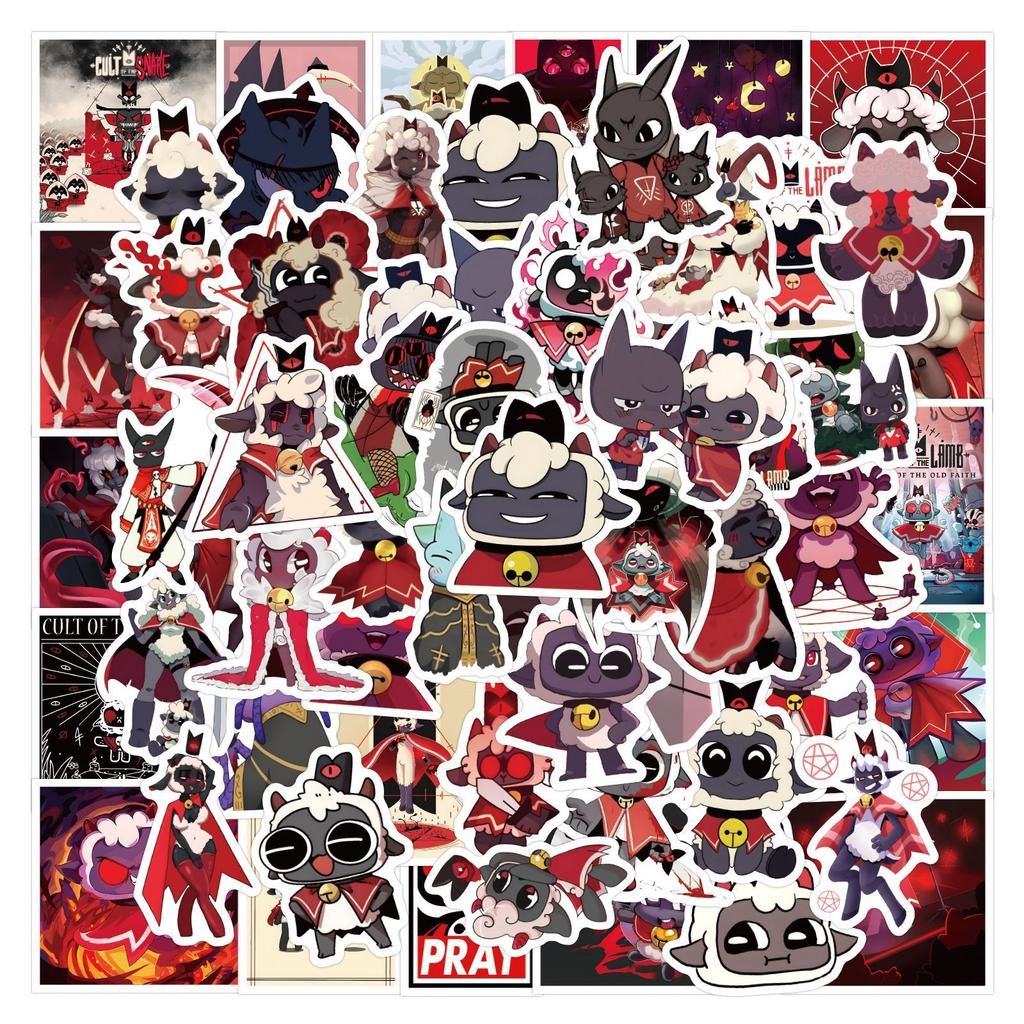 120 New Cult of The Lamb Cartoon Graffiti Stickers Notebook Suitcase Decoration Stickers