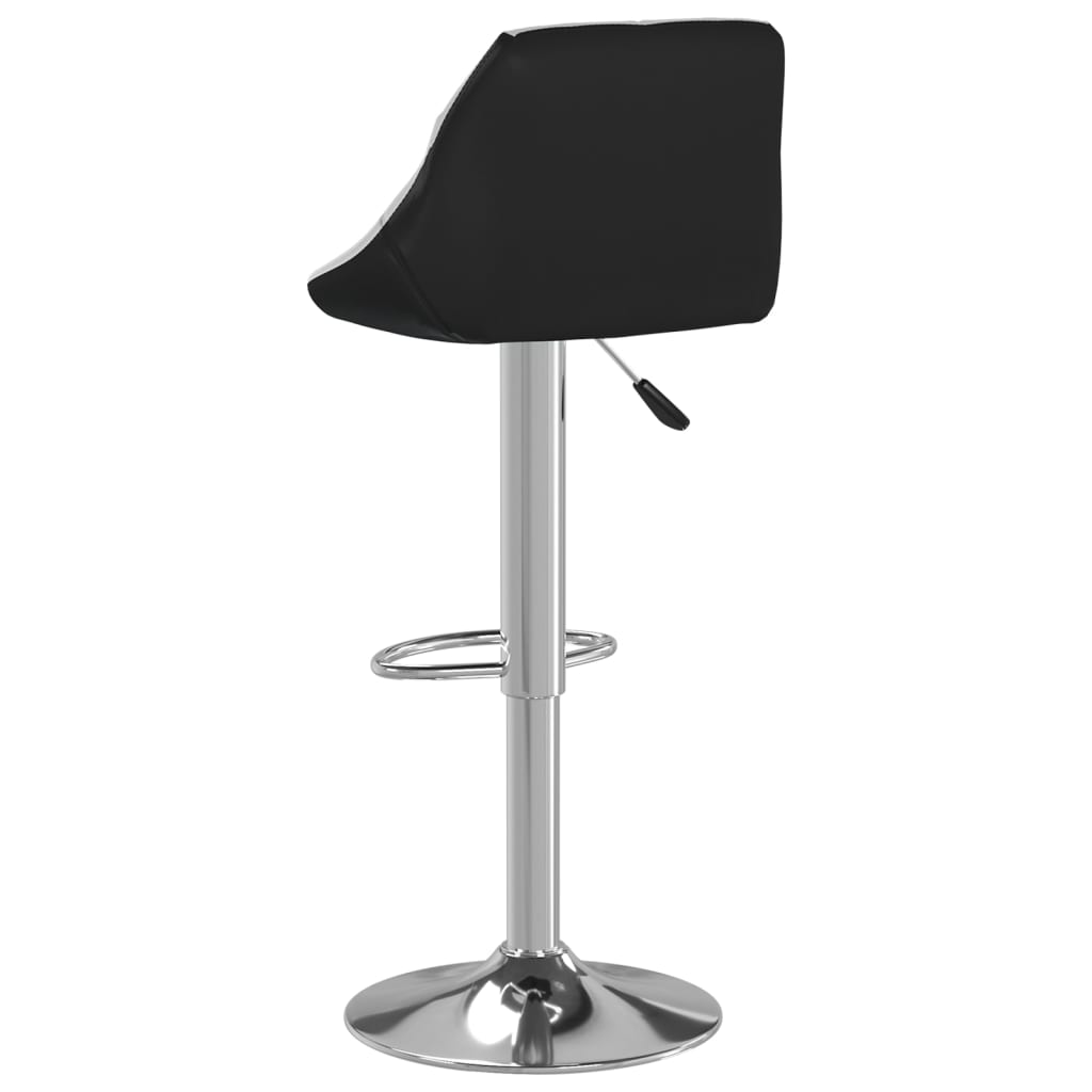 Bar Stool Set 2 Pcs White and Black Faux Leather