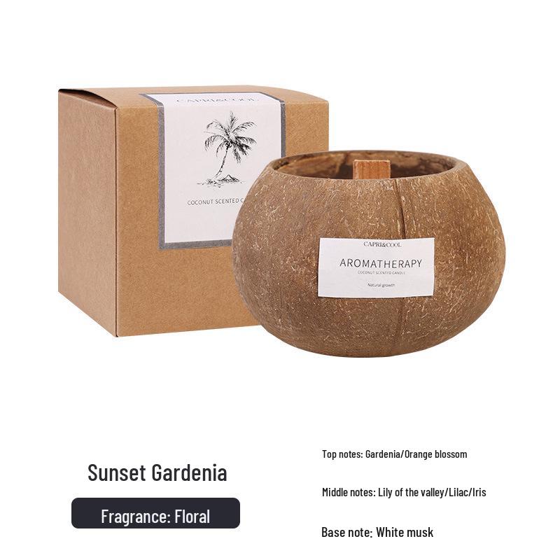 Coconut Shell Scented Candle Gift Box - Creative Bedroom Fragrance Souvenir