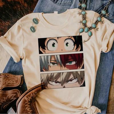 My Hero Academia T-shirt Female Harajuku Aesthetic Women Kawaii Korean Clothes Tshirt Pastel Pop Culture 2000s Retro Y2k