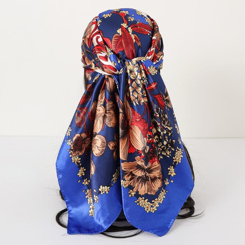 New cashew print silk scarf women's trend versatile shawl satin headscarf 90 square scarf scarf women