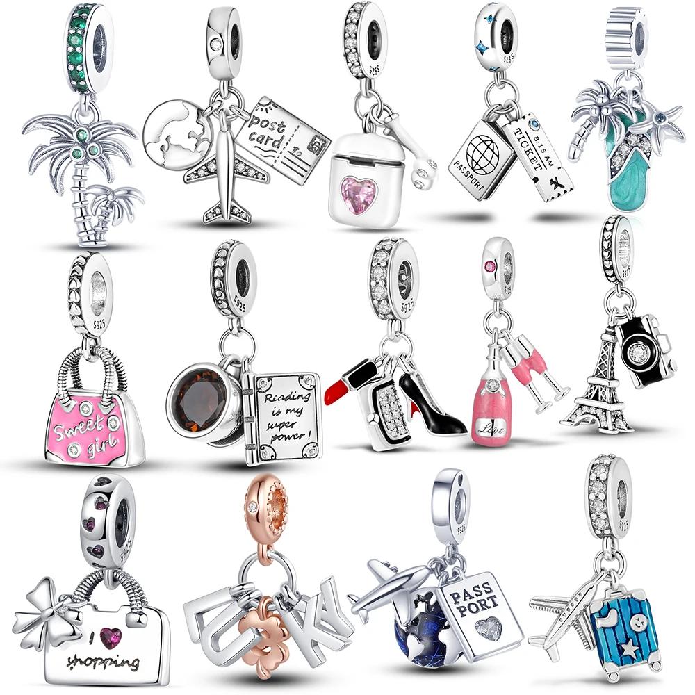 

Silve Plated Travel Airplane Camera Charms Fit Original Bracelet Necklace DIY Bead For Women Jewelry Making Gift