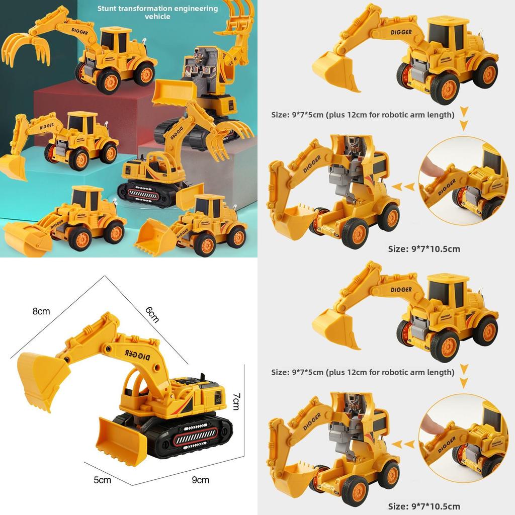 Childrens Inertia Collision Deformation Construction Vehicle Toy For Boys Educational Play